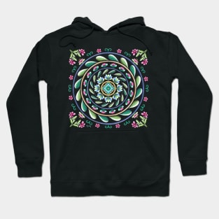 Botanical Mandala on Lt Blue Hoodie